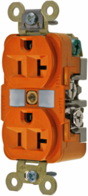 Duplex Receptacle, 20A 125V, 2-Pole 3-Wire Grounding, Orange
