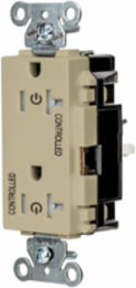 2/2 Controlled EdgeConnect™ 20A Tamper Resistant Flat Face Ivory Duplex Receptacle