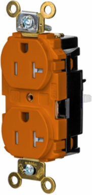 EdgeConnectTM Duplex Receptacle, 20A 125V, Tamper-Resistant, 2-Pole 3-Wire, Orange