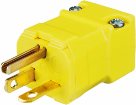 Valise Series 2-Pole 3-Wire Grounding Plug, 20A 250V, Yellow