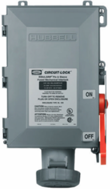 IEC Pin and Sleeve 60A Fused Receptacle, 4-Pole, 120/208V AC, Watertight