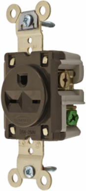 Specification Grade 2-Pole 3-Wire Receptacle 15A 250V Brown