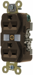 Duplex Receptacle, Specification Grade, 15A 250V, 2-Pole 3-Wire, Brown