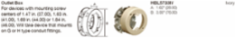 HBL500 Series Metal Raceway 3 Inch Round Outlet Box, Ivory