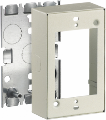 Metal Raceway Box 1-Gang Shallow Ivory 3 Inch