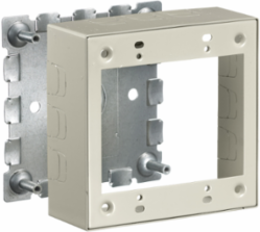 Metal Raceway Box 2-Gang Standard Depth Ivory 6.8x8.1x5.6 Inch