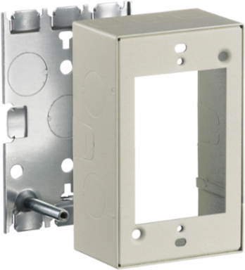 Ivory Metal Raceway Box Standard Depth 1-Gang 2.500 Inch Width