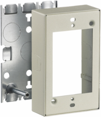 Metal Raceway Box Low Profile 1-Gang Ivory 2.800 Inch Width