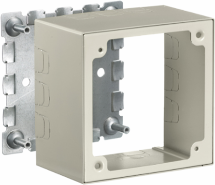 Metal Racewayarm Box, 2-Gang Deep Alarm Box, 4.6 Inch Width, Ivory