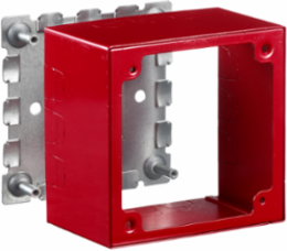 Metal Double Gang Alarm Raceway Box, Deep, 5.100x15.100x6.200 Inch, Red