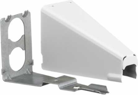 Metal Raceway Adjustable Offset Connector, White, 2.25 Inch Width, Steel