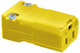 Female Connector Body, 15A 125V, 2-Pole 3-Wire Grounding, Yellow