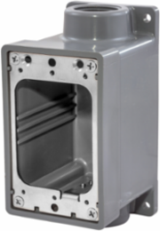 Watertight FD Box, 1 Inch NPT, Gray, Impact-Resistant PBT