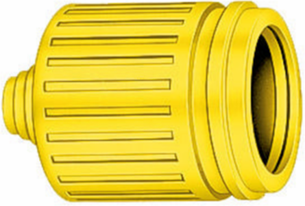 Weatherproof Boot for 15A/20A Straight Blade Plugs, Yellow, 2.6 Inch x 1.84 Inch x 1.84 Inch