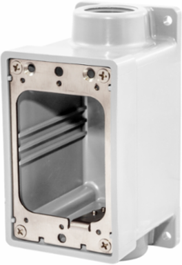 Watertight FD Box, 1 Inch NPT, White, 5.100x10.200x13.200 Inch