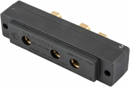 60A Black Stage Pin Device, Female Panel Mount, 125V