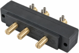 60A Stage Pin Male Panel Mount Device, 125V, Black, Double Set Screw