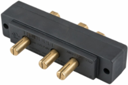 60A Stage Pin Device, 125V, Male Panel Mount, Ring Terminal, Black