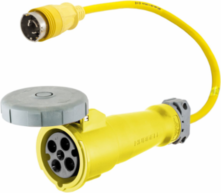 Marine Grade IEC Pin and Sleeve Adapter 100A to 50A, 125/250V, Corrosion Resistant
