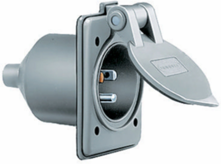 Weatherproof Marine Male Inlet 15A 125V 2-Pole 3-Wire 1.47 Inch x 1.32 Inch