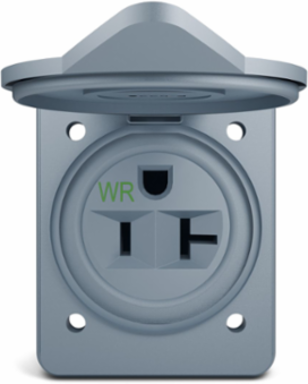 Marine Flanged Outlet 20A 125V 2-Pole 3-Wire Grounding Gray