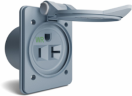 Marine Flanged Outlet 20A 125V 2-Pole 3-Wire Grounding Gray