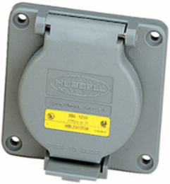 Flanged Inlet, 50A 125/250V, 3-Pole, Steel, 3.80 Inch x 3.43 Inch x 3.75 Inch