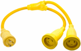 Marine Adapter Molded Y 30A Locking Female to Male, 10 Inch Width