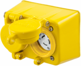 Watertight Duplex Receptacle, 15A 250V, NEMA L6-15R, Thermoplastic Elastomer, Yellow
