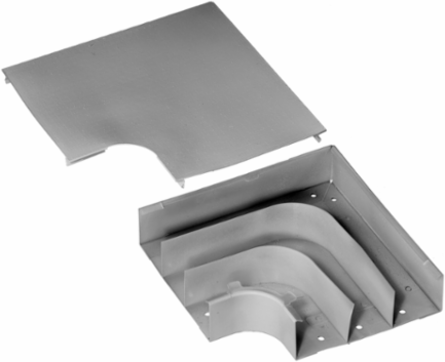Metal Raceway Large Radius Flat Elbow 10.300 Inch Gray Steel