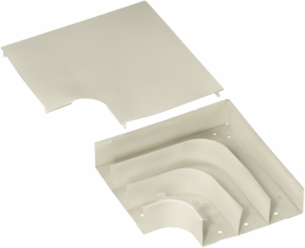 Metal Raceway Divided Flat Elbow 10.500 Inch Steel, Ivory Color