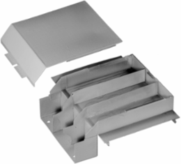 Metal Raceway Left/Right Tee Fitting, Divided, Gray, 9.100 Inch Width