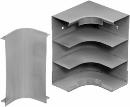 Metal Raceway Large Radius Divided Internal Elbow 6.200 Inch Gray Steel