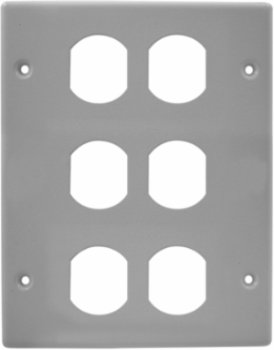Metal Raceway Cover Plate, 3-Gang Duplex, Gray, 5.6 Inch Width