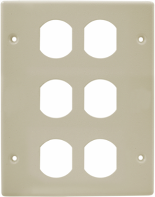 Metal Raceway Cover Plate, 3-Gang Duplex, 5.5 Inch Width, Ivory