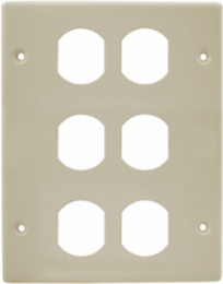 Metal Raceway Cover Plate, 3-Gang Duplex, 5.5 Inch Width, Ivory