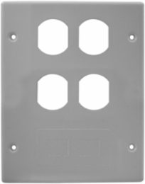 Metal Raceway Device Cover Plate, 3-Gang, 5.500 Inch Wide, Gray