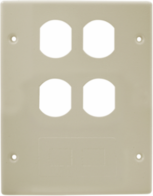 Metal Raceway Cover Plate, 3-Gang, Ivory, 5.500 Inch Width