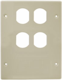 Metal Raceway Cover Plate, 3-Gang, Ivory, 5.500 Inch Width