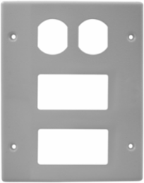 Metal Raceway Cover Plate, 3-Gang, Gray, 5.500 Inch Width