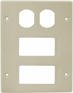 Metal Raceway Cover Plate 3-Gang Ivory, 5.500 Inch Width