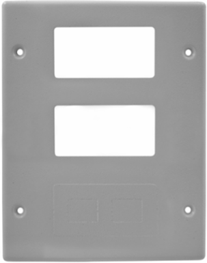 Metal Raceway 3-Gang Plate with 2 Decorator Openings, Gray