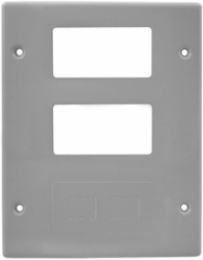 Metal Raceway 3-Gang Plate with 2 Decorator Openings, Gray
