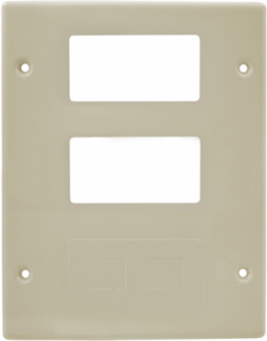 Metal Raceway 3-Gang Plate with 2 Decorator Openings, Ivory
