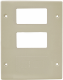 Metal Raceway 3-Gang Plate with 2 Decorator Openings, Ivory