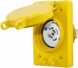 Watertight Receptacle 20A 347/600V 4-Pole 3-Phase Yellow
