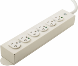 20A Hospital Grade Power Strip with 6 Outlets, 15 ft Cord, White