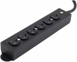 20A 6 Outlet Power Strip, 6 Ft Cord, Black