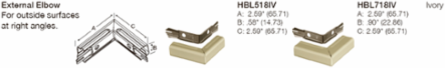 HBL750 Series Metal Raceway External Elbow, Ivory, Steel