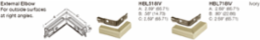 HBL750 Series Metal Raceway External Elbow, Ivory, Steel